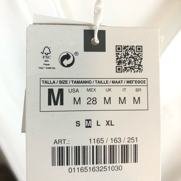 NWT Zara Basic White Short Sleeve Dress M - Picture 7 of 8